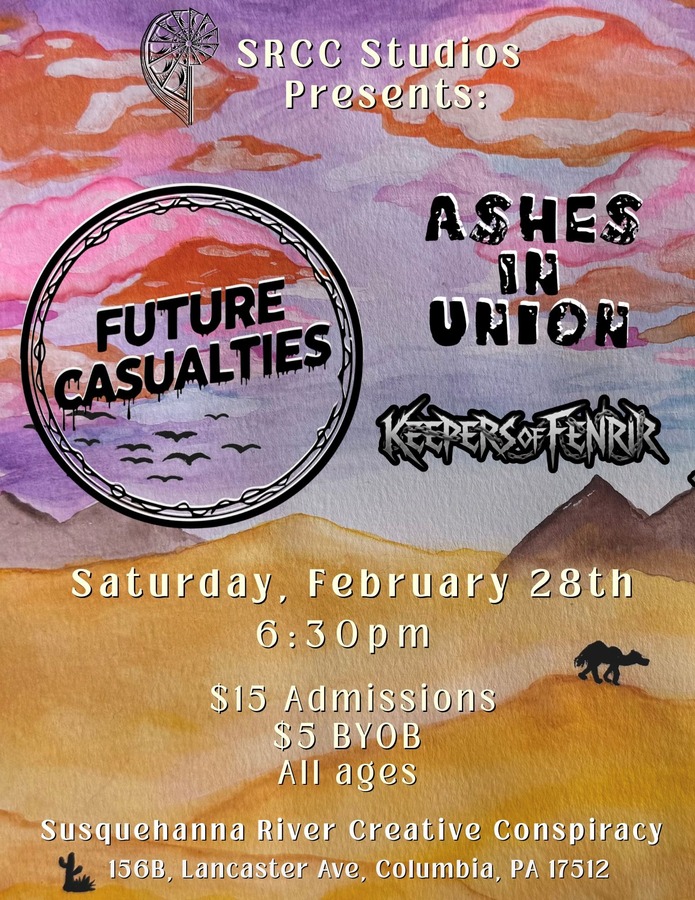SRCC Studios Presents: Future Casualties, Ashes In Union, Keepers of Fenrir