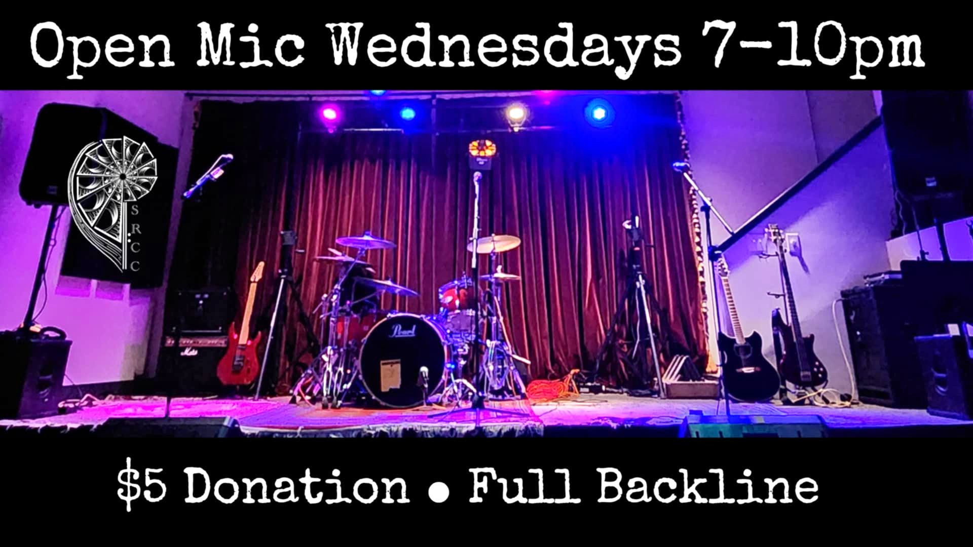Open Mic, Wednesdays 7-10pm, $5 donation, full backline